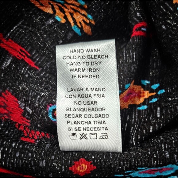 Roper Western Shirt S Youth Girls 4 / 5 Small Black Aztec Red Blue Snaps NWT New - Picture 8 of 8